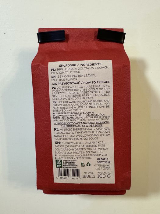Herbata oolong z lotosem