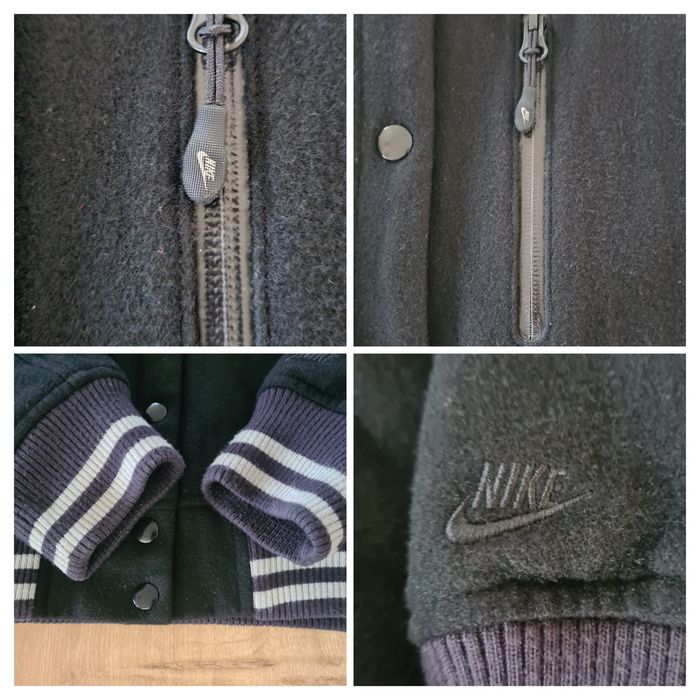 Kurtka Nike. 70% Wełna Wool. Czarna bomberka. Z kapturem.  Rozmiar S