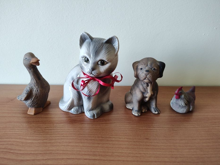 Pakiet figurek - zwierzęta (kot, pies, kaczka, kura)