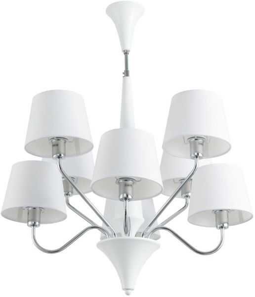 Люстра підвісна  Модерн Прованс  для спальні або вітальні Arte Lamp Gracia A1528LM-8WH, 8 плафонів, Біла-кремова для Зали, студії