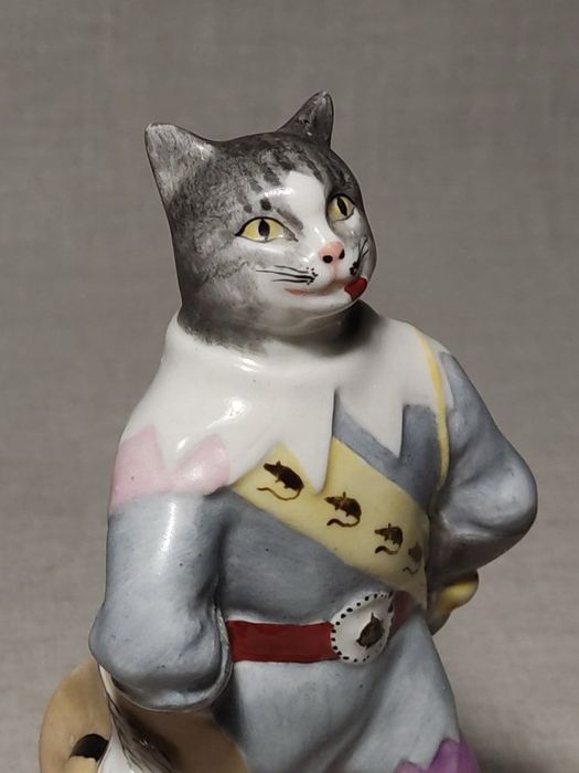 Статуэтка «КОТ В САПОГАХ» Ангарский з-д 1950-е СССР Оригинал РЕДКОСТЬ!