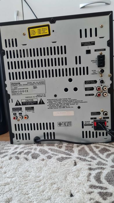 Wieża AIWA NSX 90 Moc 380 W. AUX, radio. Kolumny 2 x 120 W