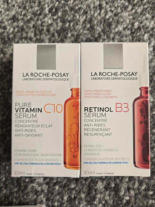 Retinol B3+Vitamin C10 Zestaw Serum La-Roche Posay 2x30ML Do Twarzy Przeciwzmarszczkowe