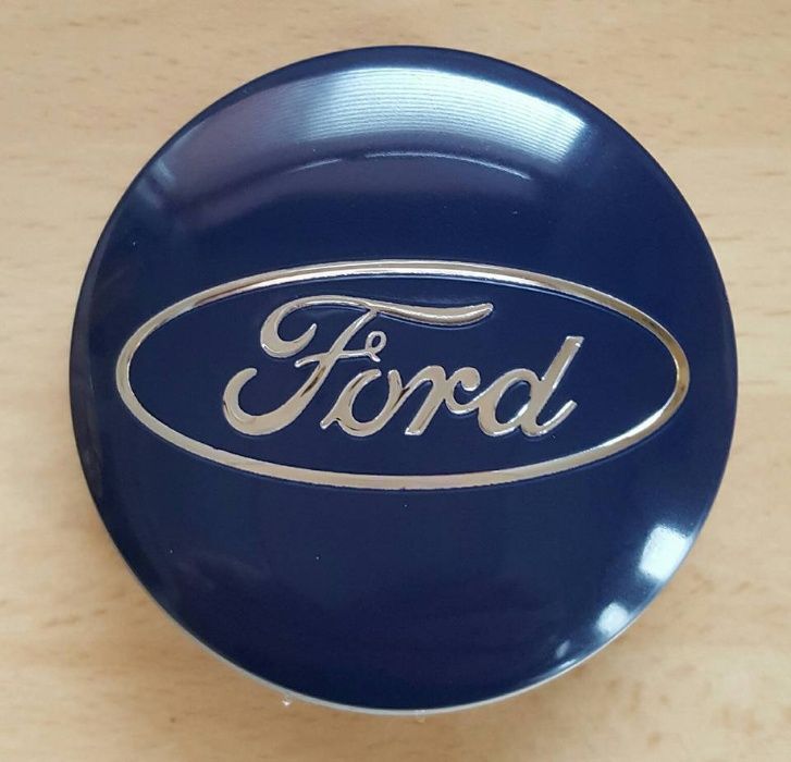 Kit 4 Centros Jante 54  Ford Azul Cinza e Preto Novos