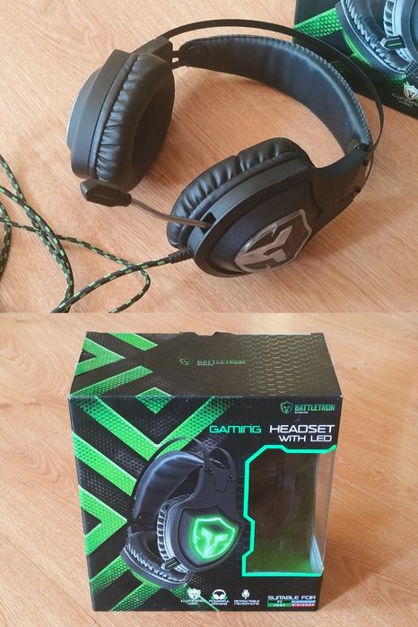 Słuchawki z mikrofonem Battletron Gaming Headset LED