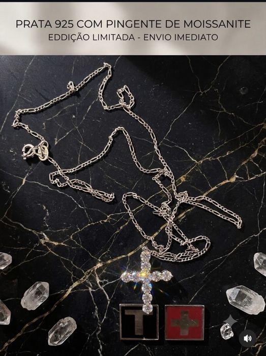 Fio de prata com pingente em moissanite