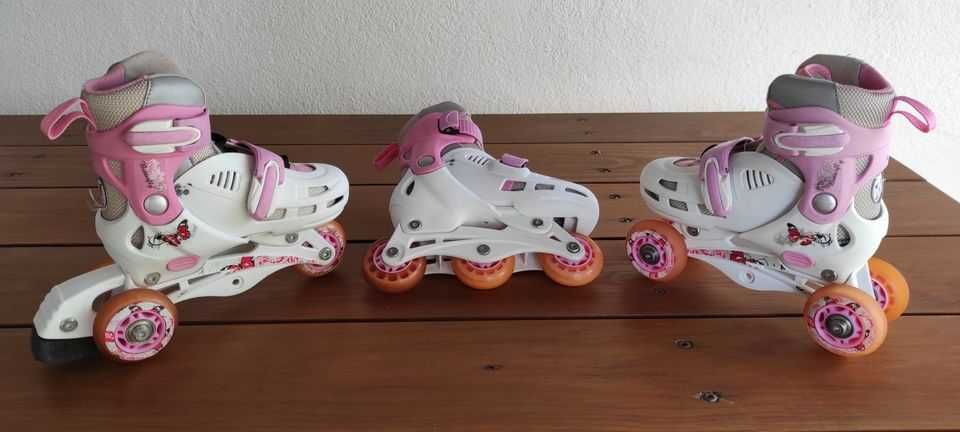 Patins criança 3 em 1 e Capacete (extensíveis do número 28 ao 31)