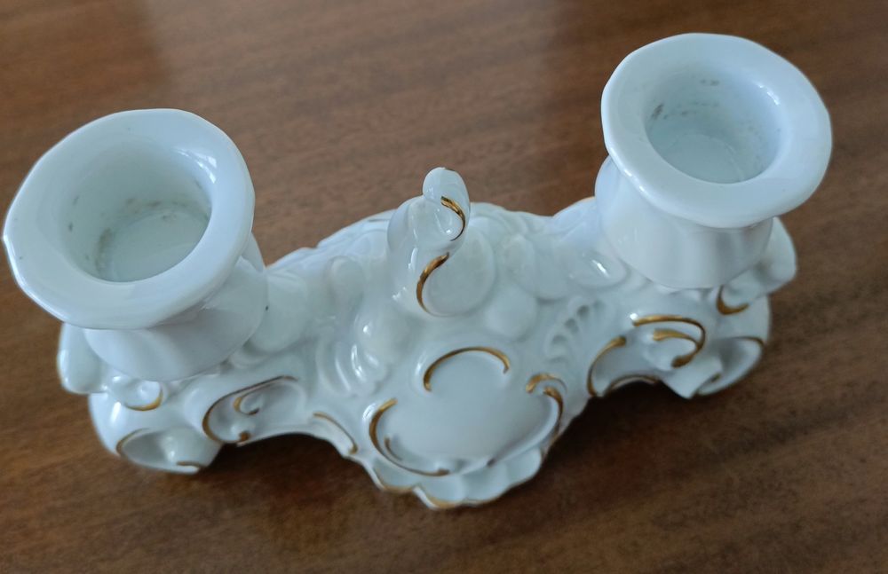 Porcelanowy świecznik Wallendorf 1764. Sygnatura. Vintage!