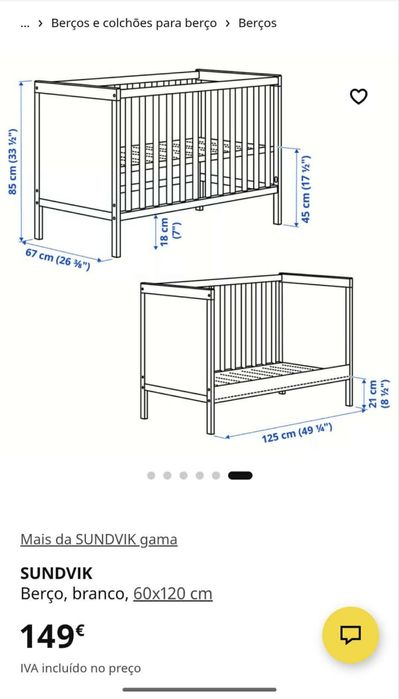 Berço Branco, nunca usado esta em caixa Selado!