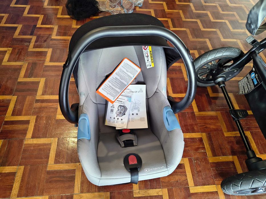 Carrinho de bebé 3 em 1 Kinderkraft Moov + Kinderkraft Mink + Todos os acessórios