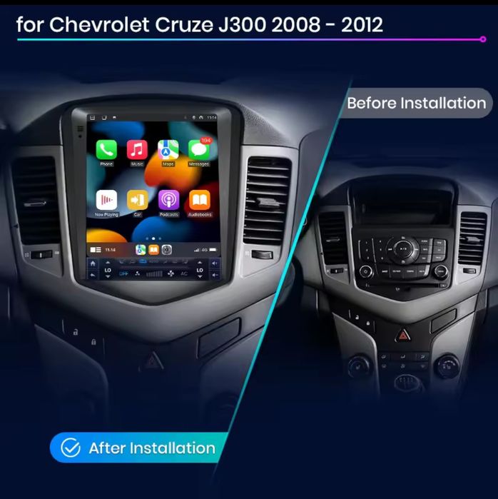 Rádio android tipo tesla Chevrolet Cruze J300 CARPLAY WIFI GPS 2/32GB