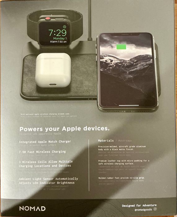 Stacja ładowania Nomad Base station for Apple Watch ładowarka Qi skóra