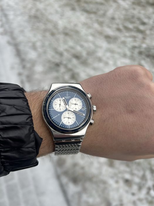 Top Zegarek Swatch SR936SW Blue Edition/Desing Omega Unikat!