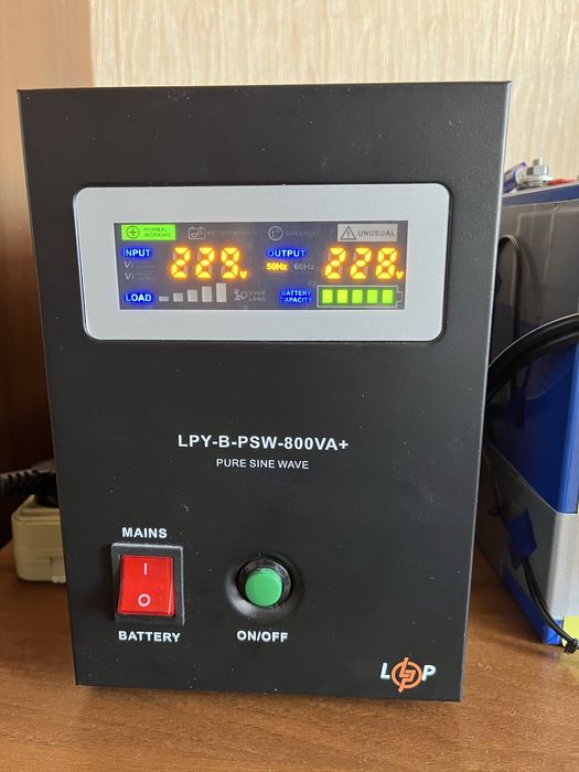 Комплект ДБЖ LPY-B-PSW-800VA+ (560Вт) та LiFePo4 100Ah