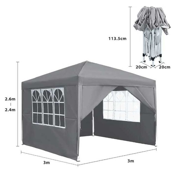 Tendas dobráveis, montagem rápida.3x3m.Tendas com laterais/ pesos