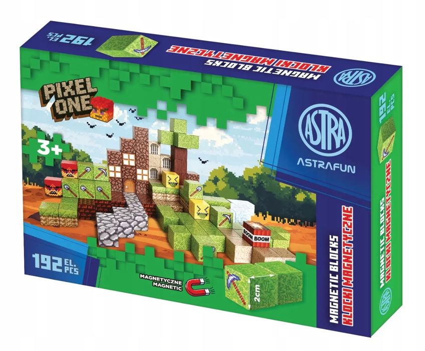 Klocki magnetyczne Pixel One Farma 192-el. Astrafun, Astra. Nowy Produkt