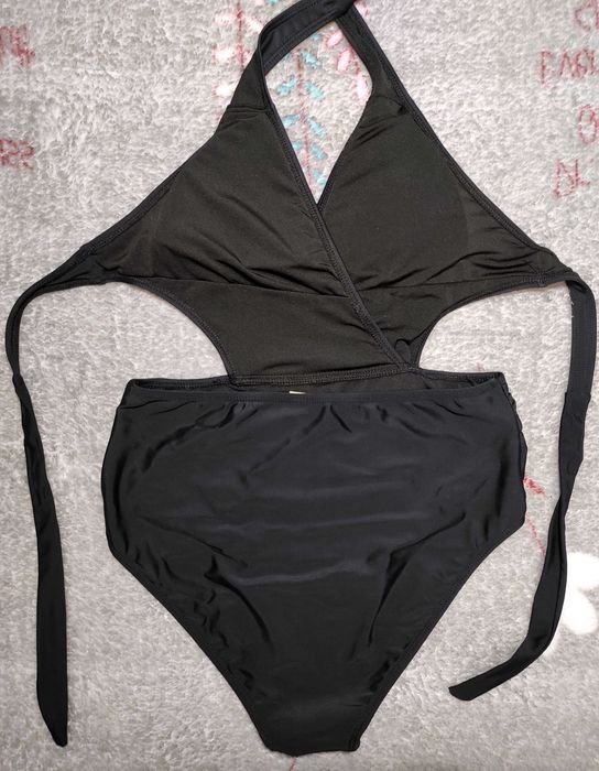 Купальник монокіні цільний чорний на зав’язках бюст В-С р.48-50