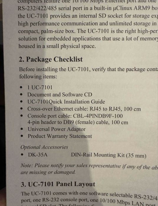 Moxa uc-7101 Wbudowany komputer przemysłowy