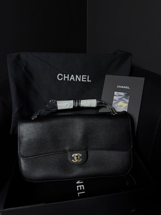 Torebka Chanel double flap czarna skóra naturalna