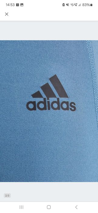 Legginsy ciążowe krótkie Adidas Performance, rozmiar S, niebieskie