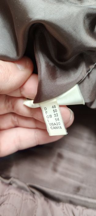 48 4XL 5XL 50 Fabiani kurtka damska parka brązowa brąz stójka