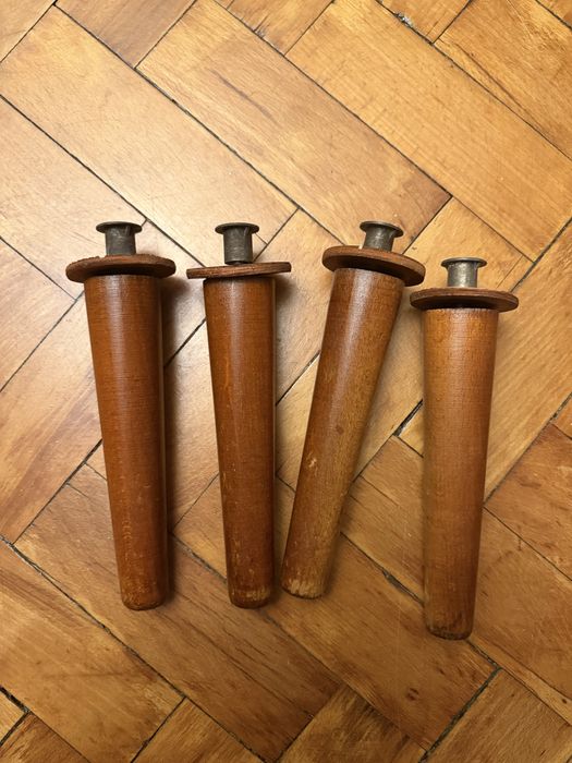 Nogi do komody szafki PRL drewniane patyczaki