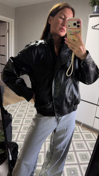 Куртка бомбер вінтаж з великим коміром як zara xs s