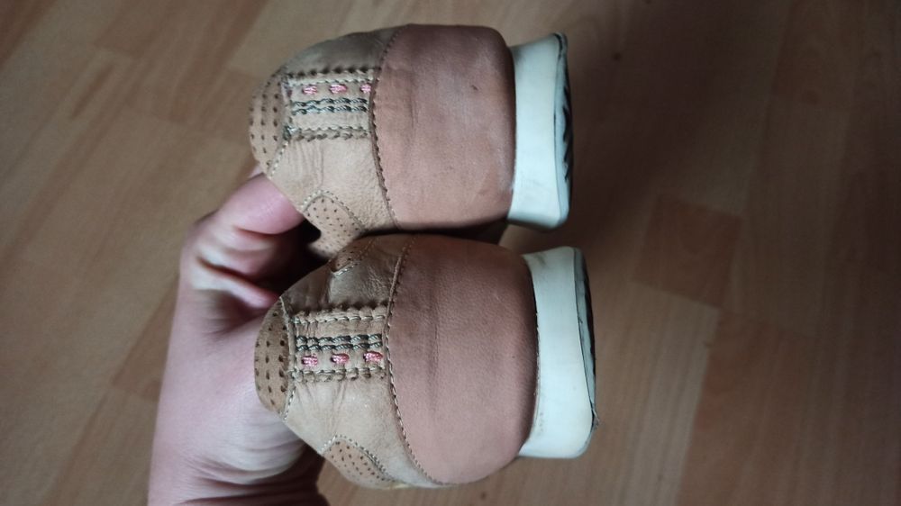 Skórzane jesienne półbuty damskie