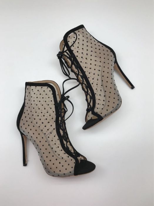 Gianvito Rossi 105 Lace-up Mesh Ankle Boots