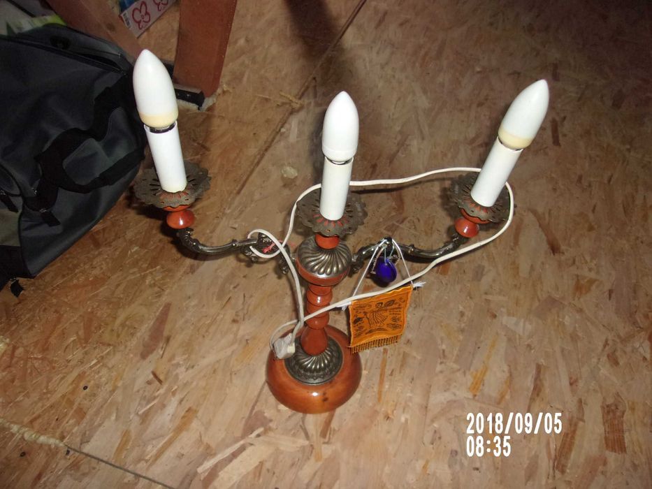 Lampa nocna - kominkowa Świecznik