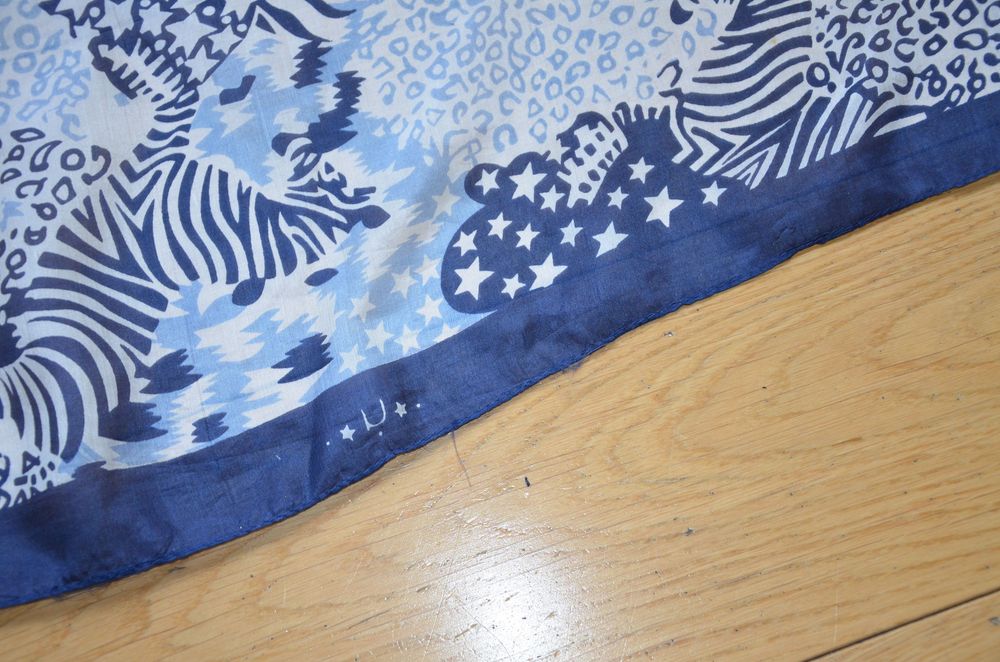 chusta duża/apaszka niebieskości 100% silk jedwab