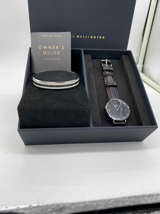 Zegarek damski czarny Daniel Wellington Bransoletka zestaw Prezent