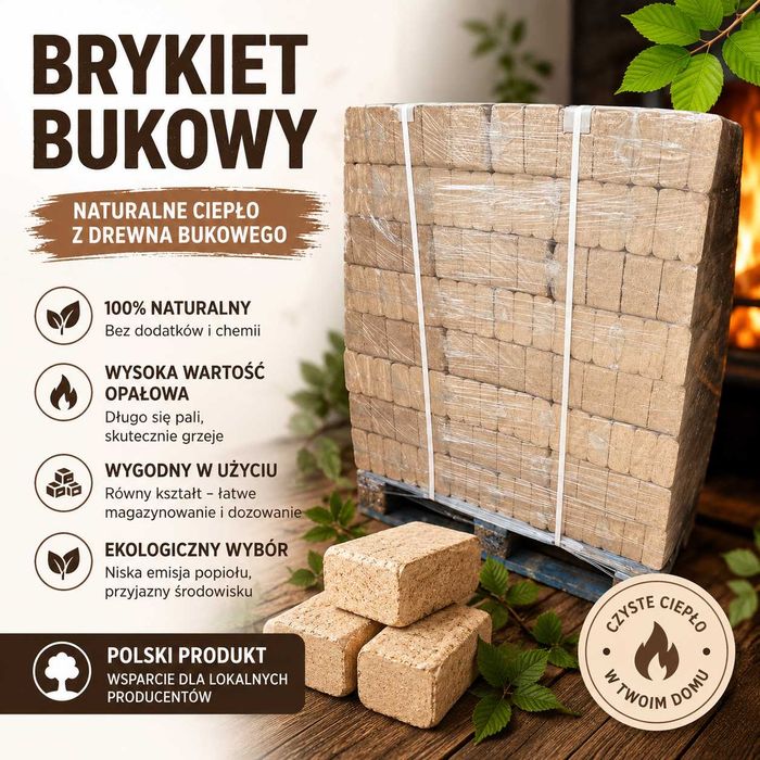 Brykiet bukowy kostka