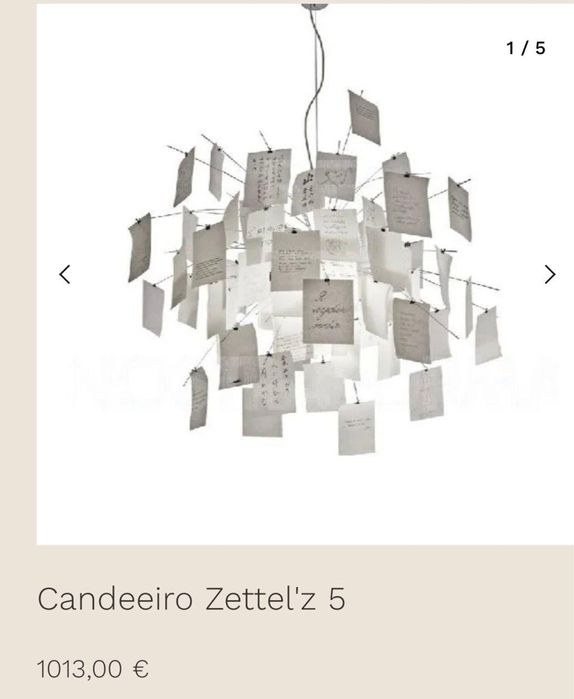 Candeeiro Zettel’z 5 – Novo, Nunca Aberto