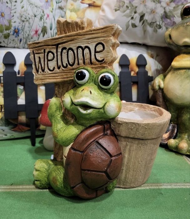 Żaba Ceramiczna z Donicą + Termometr