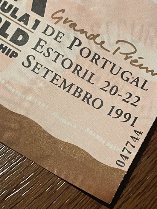 Bilhete Formula 1 1991