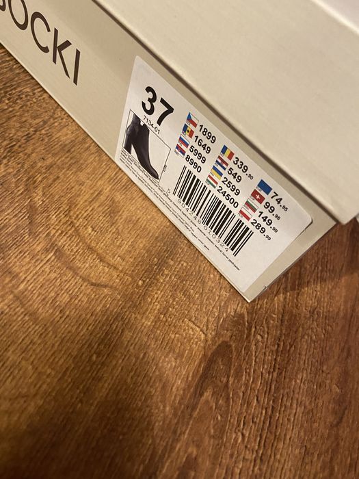 Czarne skórzane botki na obcasie Lasocki 37 viral jesień