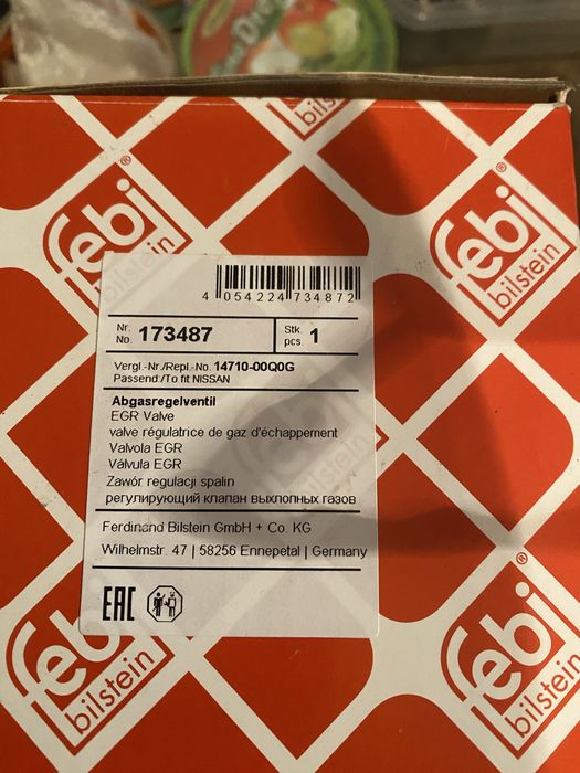 Клапан EGR для Renault k9k (Febi 173487)