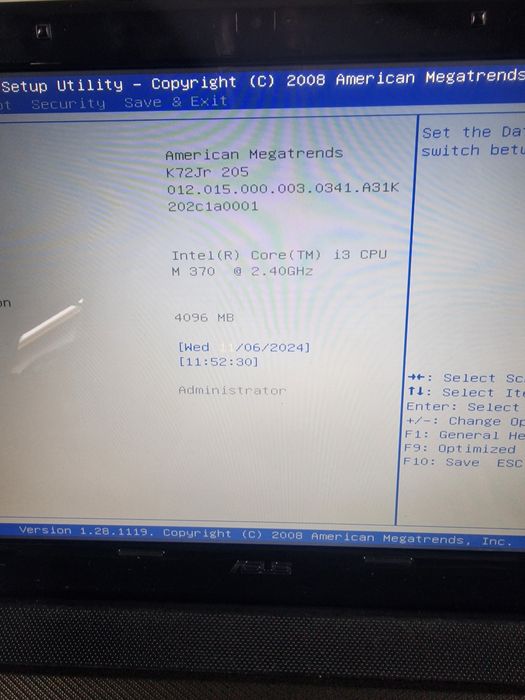 Laptop Asus X72J