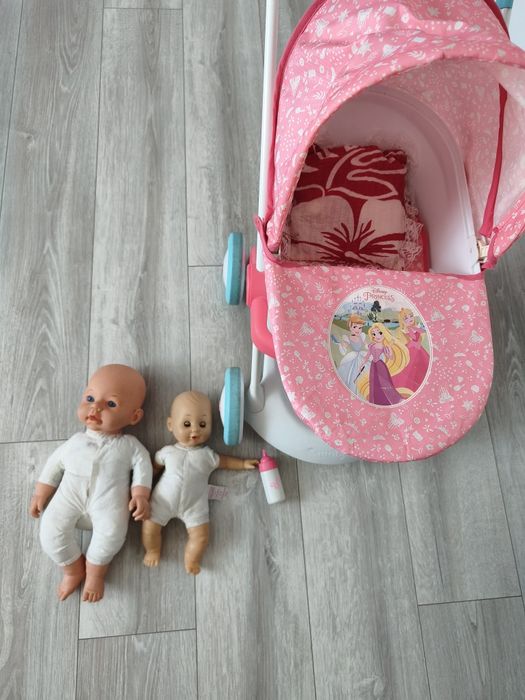 Wózek dla lalek głęboki lalki butelka poduszka smoby
