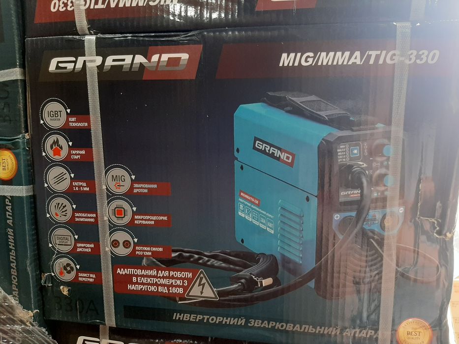Зварювальний інверторний напівавтомат GRAND MIG/MMA/TIG-330