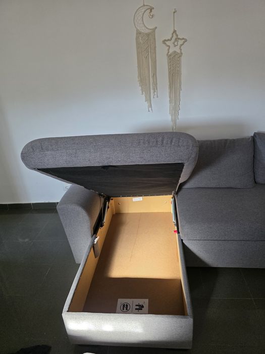 Sofá-cama com baú – Como Novo