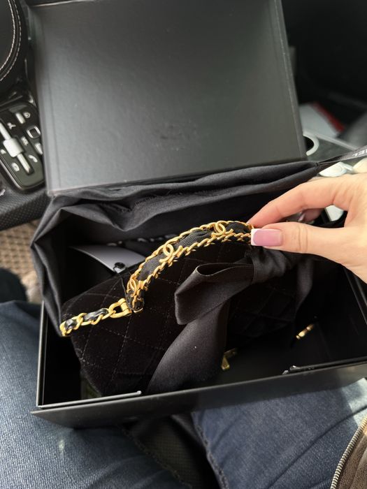 Сумка Chanel бархатна чорна