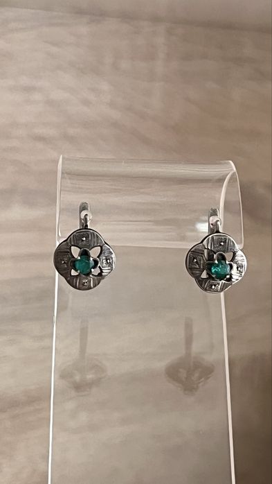 Винтажные серебряные серьги СССР 875