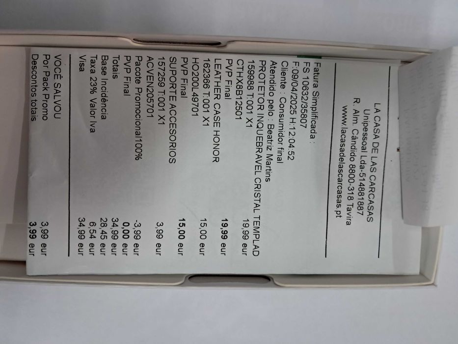 Honor 200 Lite 5G/256G Ram 8Gb Novo