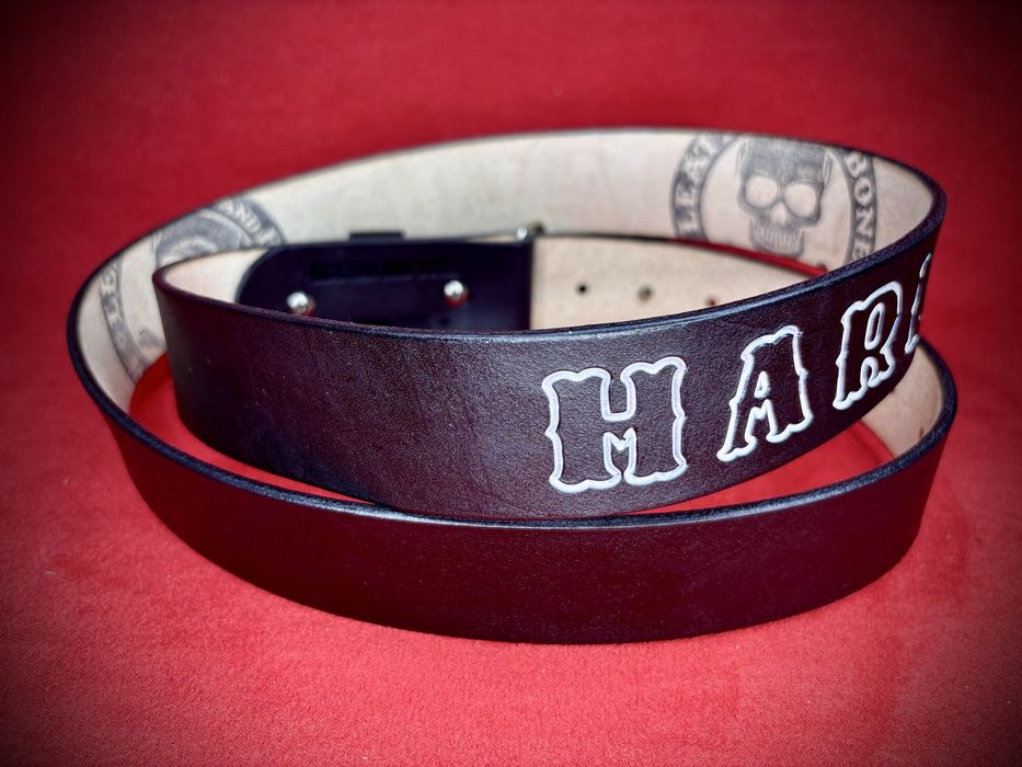 Pasek skórzany Harley Davidson handmade motocyklowy rock punk