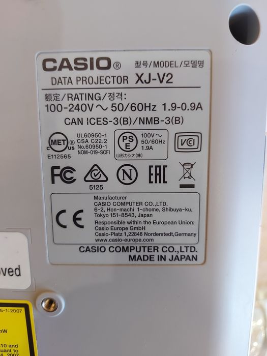Проектор Casio XJ-V2, оригінал
