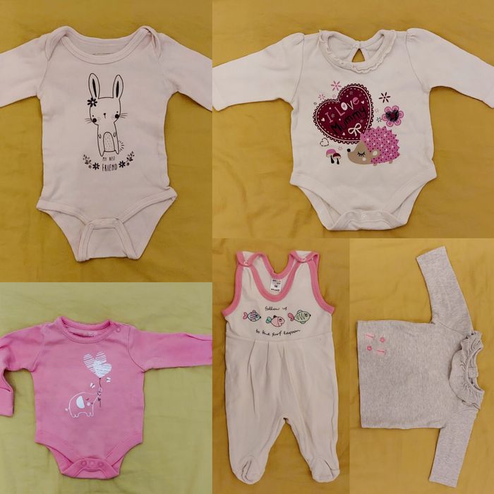 5 szt. Zestaw śpioszki pajacyki kaftaniki body dla niemowlaka dziewczy