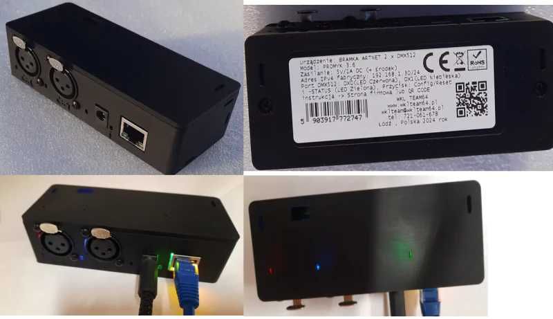 Sterowanie oświetleniem dmx512 bramka artnet PROMYK 3.60 1024 kanałów