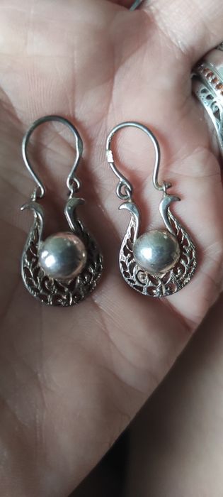 Kolczyki srebrne PRL